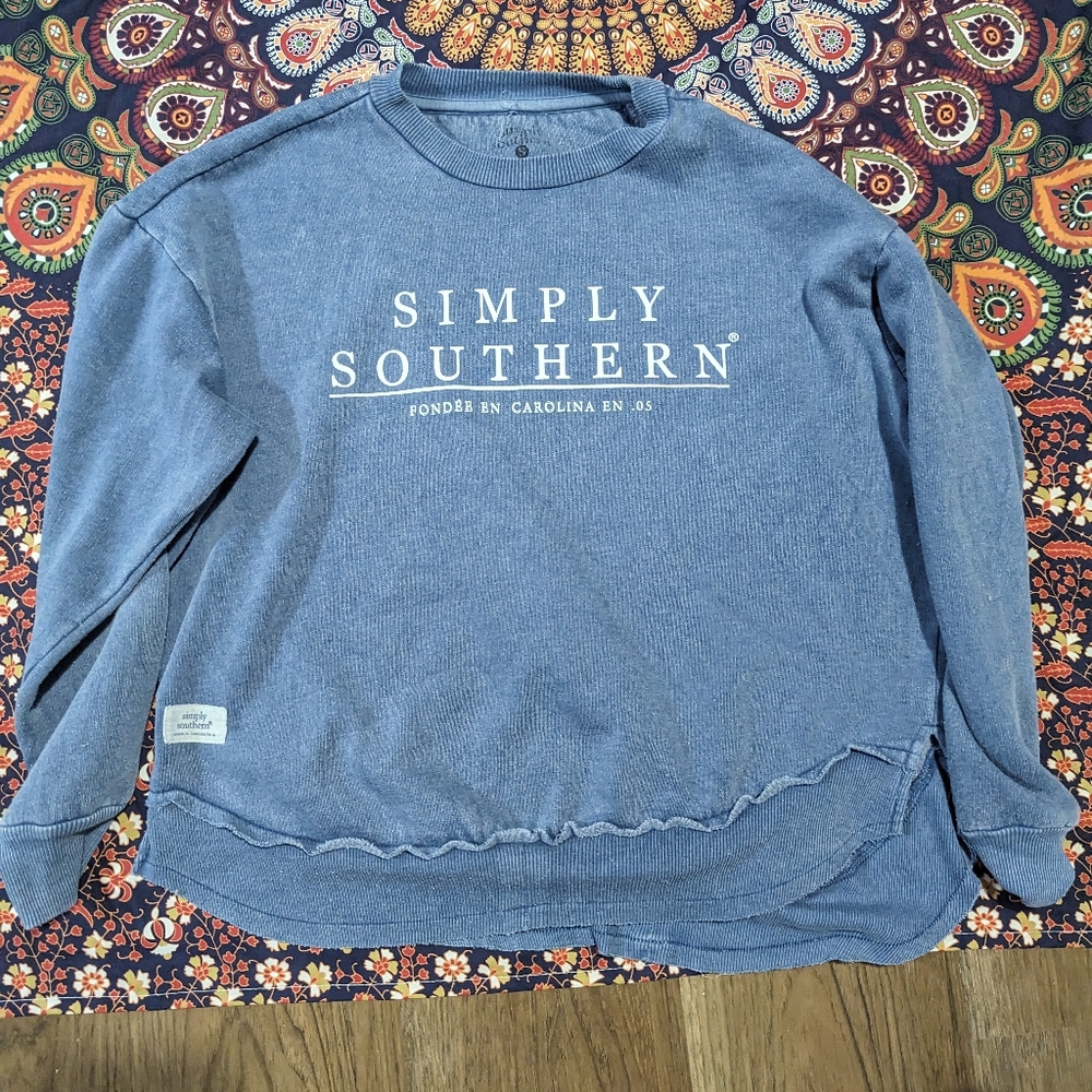 Simply Southern Blue Sweatshirt XS
